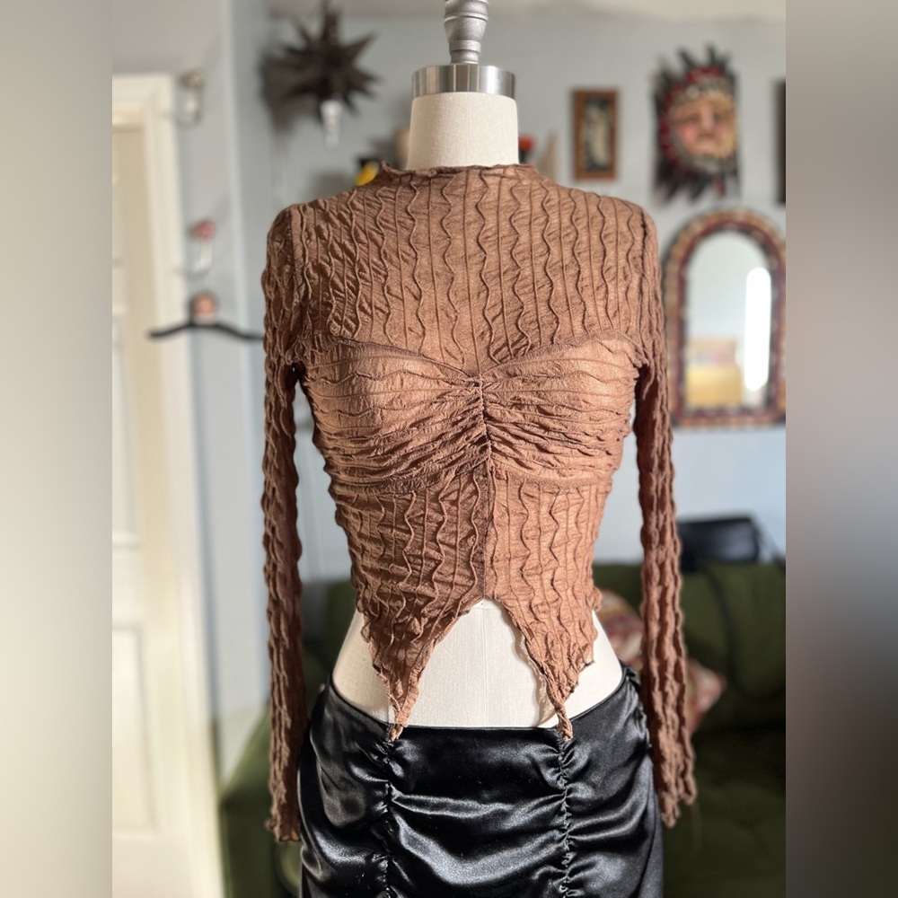 NWT Windsor long sleeve sheer top